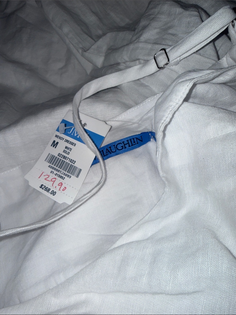 NWT $268 J.McLaughlin Wendy White Linen Cotton Maxi Sundress Medium - Picture 8 of 9